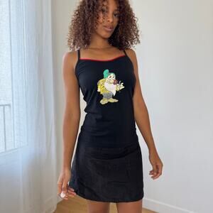 Vintage Disney Snow White Grumpy black and red trim fitted baby tank (Medium)